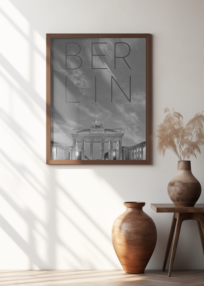 BERLIN Brandenburg Gate | Text & Skyline Poster